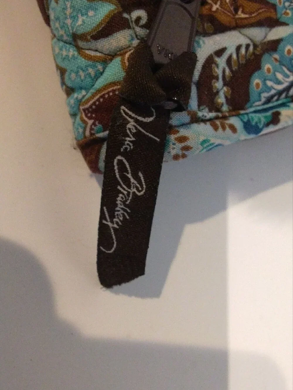 Vera Bradley Teal and Brown Paisley Quilted Wallet - Picture 2 of 7